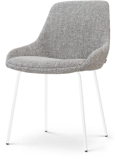 Nolon Nora-Isa Eetkamerstoel Grijs Blend - Wit Onderstel - Scandinavisch - Stoffen - Comfortabel
