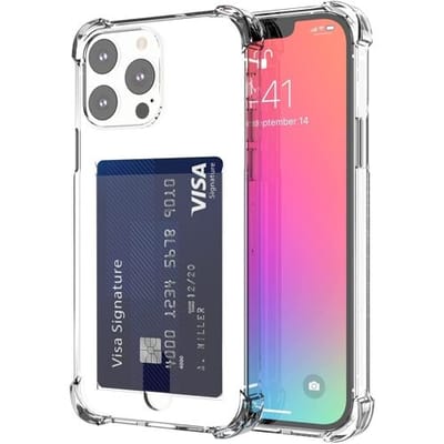 ShieldCase Shock case met pasjeshouder geschikt voor Apple iPhone 13 Pro Max - Schokbestendige Beschermcase - Stijlvolle Bescherming met Opbergruimte - Kras- en Valbestendige Case - Stijlvol Hoesje met Extra Opbergruimte