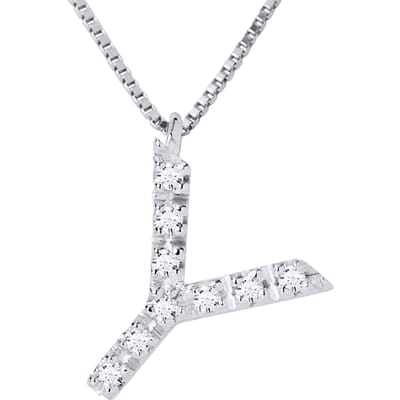 Collar ABC Diamonds 0,05 Cts LETTER "Y" 18K wit
