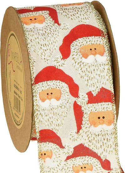 Decoratief lint Kerstman decoratief lint 60mm 10m