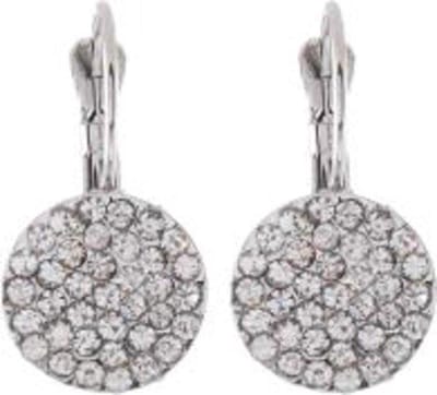 Behave - Oorhangers dames - zilverkleur - rond kristal - feestelijk - 2,5 cm