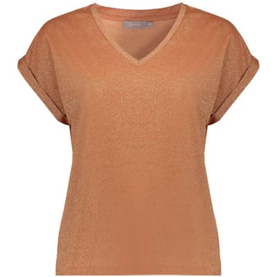 Geisha t-shirt lurex v-neck 62351-24 202 ginger