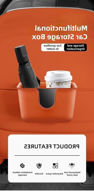 Auto prullenbak, waterdicht en lekvrij, nieuw gelaagd design, hangende vuilnisemmer voor de achterkant van de auto, draagbare afvalemmer, ideaal voor SUV, vrachtwagen, bestelwagen (wit)