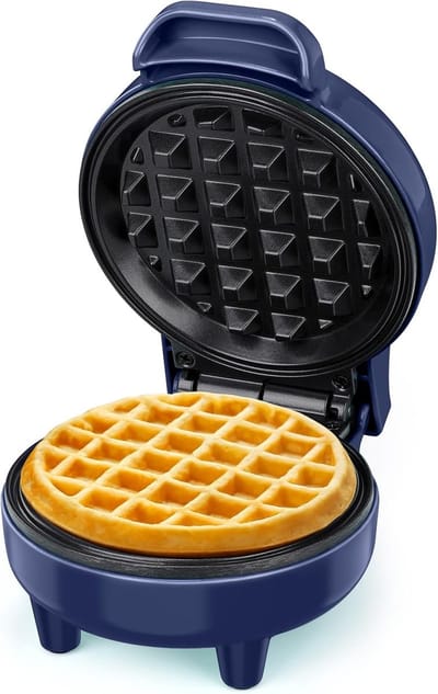 Wafelijzer - Apparaat - Kleine Wafels Maken - Antiaanbaklaag - Compact Design - Blauw