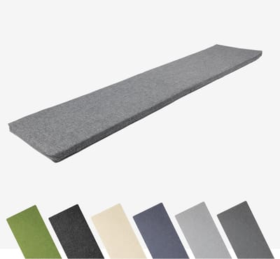 Garronda Bankkussen 180x40 cm – 4 cm dik – Waterafstotend & UV-bestendig – Grijs GD-AM-Dino