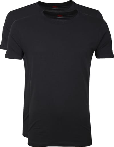 Levi's T-shirt Ronde Hals Zwart 2Pack - Maat XL - Heren - Basic T-shirt