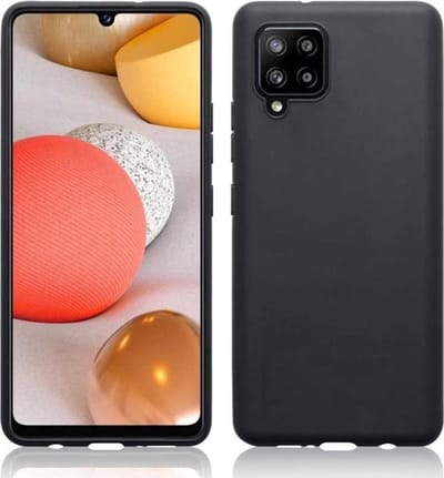 Galaxy A12 Zwart achterkant hoesje TPU backcover hoes |Gratis 2X Galaxy A12 Tempered Glass Screenprotectors met Cleaning set