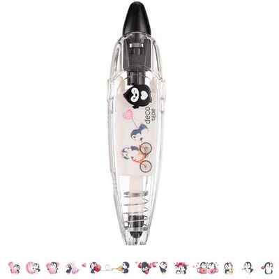 Kawaii Pingouin Nœud Chaussures Dessin Animé Décoratif Ruban Correcteur Coréen Mignon Bricolage Correcteur Journal Papeterie Fournitures Scolaires Cadeau noir