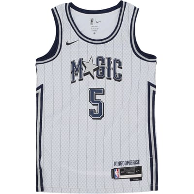 Mannen Basketbal Nba Dri Fit Swingman Jersey No 5 Paolo Orlmag Pure Platinum