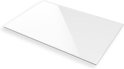 Glazen Plaat - Vloerplaat Haard Tafelblad - Haard Beschermen - Facet Geslepen Rand - 80x60 cm - Transparant