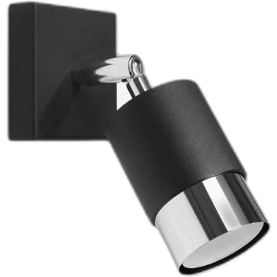 Sollux Lighting Plafondlamp Nero - GU10 - zwart/chroom - staal - 12.5x6x6cm