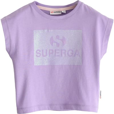 Superga Kinderen/Kinderen Glitter Gestreept T-shirt (Donkere Wijn)