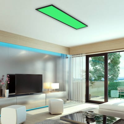 BRILONER - LED Plafonniére - plafondlamp met RGB & CCT - dimbaar - met afstandsbediening - 100x25x6.6 cm (LxBxH)