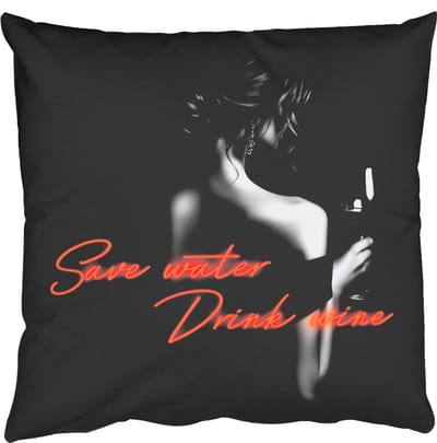 Sierkussens - Kussentjes Woonkamer - 50x50 cm - Wijn - Vrouw - Neon - Quote