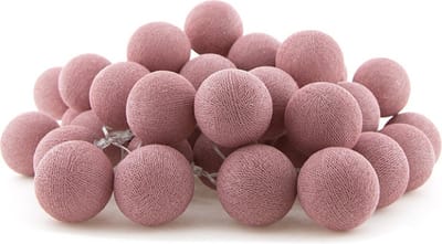 Cotton Ball Lights - LED lichtslinger voor binnen - Handgemaakt en Fairtrade - 50 lampjes - Rose