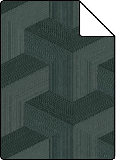 Proefstaal Origin Wallcoverings behang grafisch 3D motief donkergroen - 26.5 x 21 cm - 348004-S