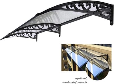 Deurluifel Luifel - Regenopvang Overkapping - Bescherming tegen weer - Stootvaste polycarbonaat - 60x120cm - Transparant