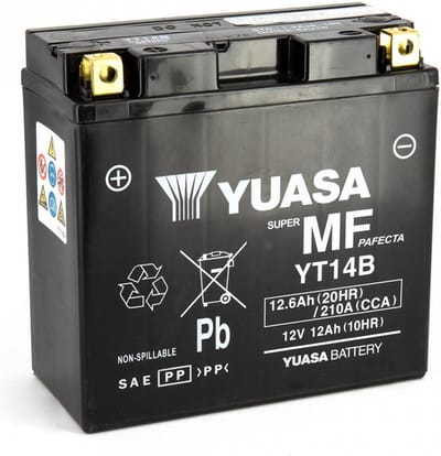 Yuasa SLA-accu voor Yamaha 1300 XJR SP motorfiets 1999 tot 2001 YT14B SLA / 12 V 12,6 Ah nieuw