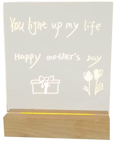 Dailygoods- Schrijfbord LED - Uitwisbaar - Memobord - Tekenbord - Klemmap - Graffiti berichten - 1 stuk