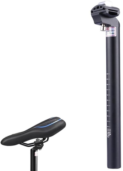 Dailygoods - Helweet Aluminium fietszadelpen, 27,2 mm, 30 cm, zwart, geschikt voor mountain, racefietsen