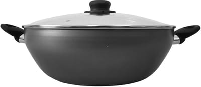 32cm Diepe Non-Stick Wokpan met Deksel voor Aziatische en Indische Gerechten - Veilig en Comfortabel Koken