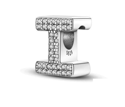 RomyStones – Letter Bedel I - i – 925 Sterling Zilver – Voor aan je Bedelarmband