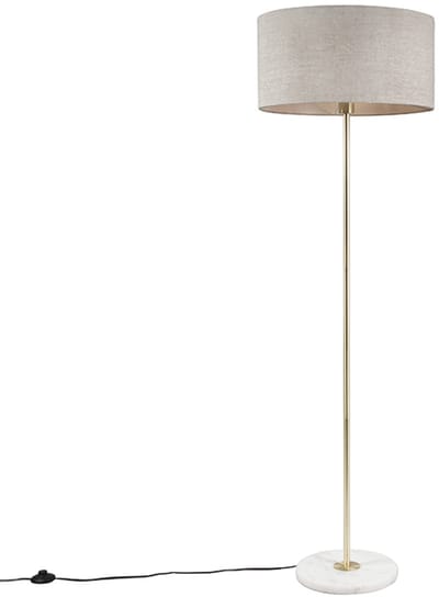 QAZQA Kaso - Moderne Vloerlamp | Staande Lamp - 1 lichts - H 1650 mm - Grijs - Woonkamer | Slaapkamer | Keuken