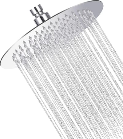 Regendouche 25 cm met cirkelvormige hogedrukdouchekop van roestvrij staal - Comfortabele douche-ervaring bij lage waterdruk - Wand- of plafondmontage