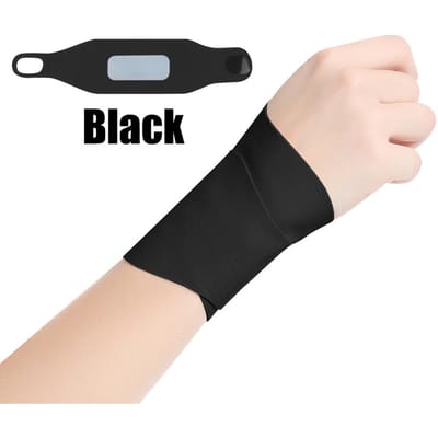 1 pièce Bracelet de poignet élastique Attelle de poignet anti-torsion Gants de soutien à compression pour soulager la douleur articulaire noir