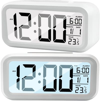 Dailygoods- Wekker digitaal - Groot LCD-display - Temperatuurweergave - Compact formaat - Achtergrondverlichting - Geschikt voor kinderen/volwassenen - Klok
