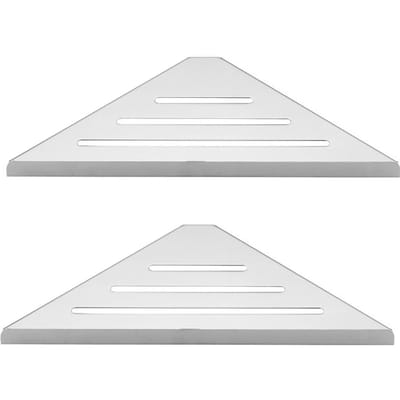 Étagères de Salle de Bain Murales Étagère d'Angle de Douche Sans Perçage Acier Inoxydable 304 Rangement d'Angle Organisateur Shampoing Gel Douche
