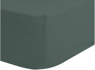 Good Morning hoeslaken effen kleur - 1 persoons 80x200 cm - Donkergroen - 100% Katoen renforce