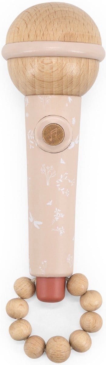 Label Label Wooden Microphone - Houten Speelmicrofoon - Rollenspel en Muzikaal Speelgoed - Stimuleert Fantasie en Motoriek - Vanaf 6 Maanden Roze