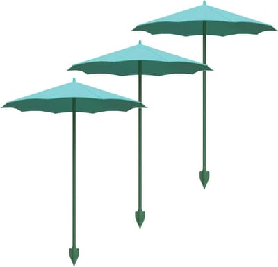 Plantenparaplu Set - Kleine zonbeschermers - Planten beschermen - Stevig materiaal - 3 stuks 265 cm - Pauwblauw