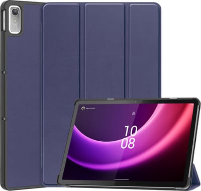 Hoesje - Geschikt voor Lenovo Tab P11 (2e / 2nd Generatie) - Dun & Stevig - Hardcover Book Case - Trifold Bookcase Hoes - Hard Cover - Tablethoes - Donkerblauw