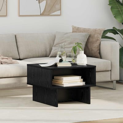 vidaXL - Salontafel - Zwart - Eiken - 48 - x - 46 - x - 35 - cm - Bewerkt - hout