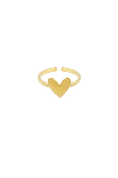 Verstelbare ring Classic love - goudkleur - Roestvrij staal