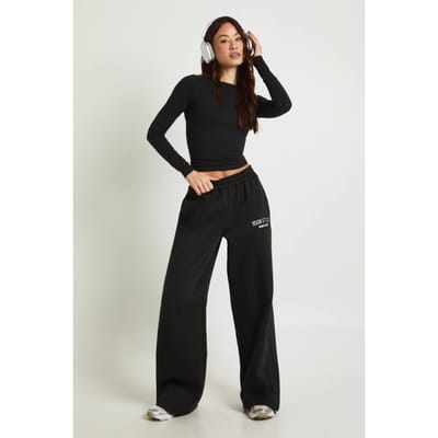 Dames Tall DSGN Studio Applique Rechte Pijp Jogger | Zwart | Maat: Large