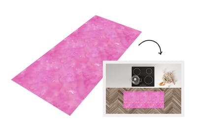Keukenloper - Loper keuken - Waterverf - Roze - Patronen - 120x50 cm - Keukenloper vinyl