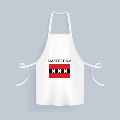 Akyol - amsterdam Keukenschort - Amsterdam - amsterdammers - amsterdam liefhebbers - vlag xxx - hoofdstad nederland - 82 bij 71 cm