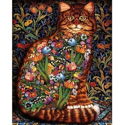 Peinture diamant thème monde des chats, broderie complète 5D, points de croix, strass, à faire soi-même 20X30CM brown