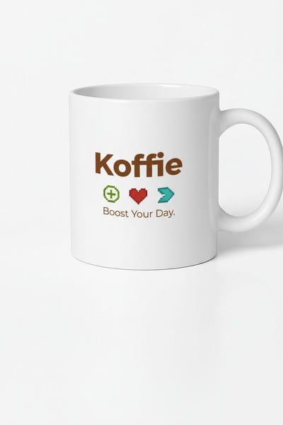 Koffie Boost Pixel Art Mok - Origineel Cadeau Voor Koffieliefhebbers