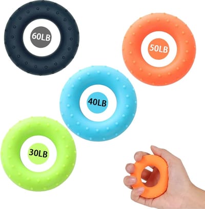 Onderarm en Vingertrainers Set - 4 Stuks Handtraining voor Spierversterking - Weerstand 30-60 lb, Ergonomisch Ontwerp
