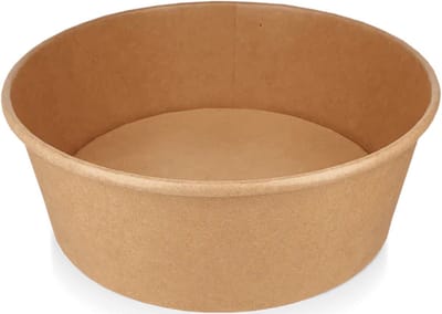 100 Stuks Kartonnen Saladebakjes met deksel - 1000 ml Kraft Salade bowl - pokébowl - saladebakken met deksel - 1000cc - bruin bakje - Ronde saladeschaal met deksel - 1000ml - lunchbox - rond bakje - bakje - bakjes met deksel - takeaway bakjes