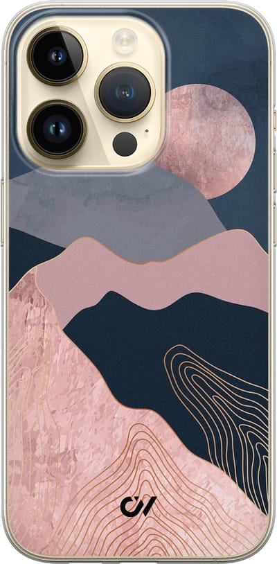 Hoesje geschikt voor Apple iPhone 14 Pro - Landscape Rosegold - - Roze - Apple - Casevibes