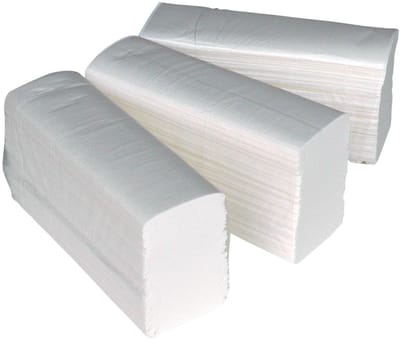 Papieren handdoeken multifold wit tissue 2-laags 24 x 20,5 cm 3750 stuks blanco (6151803870872)