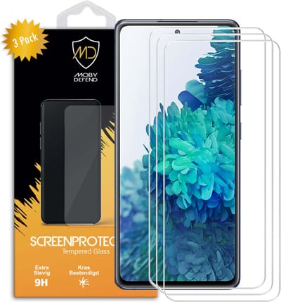 3-Pack MobyDefend Screenprotectors - Geschikt voor Samsung Galaxy S20 FE - Case-Friendly Screensavers - Gehard Glas