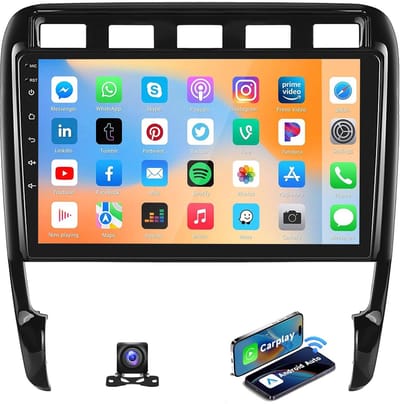ESSGOO CarPlay autoradio geschikt voor Porsche Cayenne 9PA | 2003 t/m 2010 | Autoradio met navigatie | Draadloos Apple CarPlay & Android Auto | 4GB + 64GB | Android 15 | Bluetooth & Wifi | Achteruitrijcamera