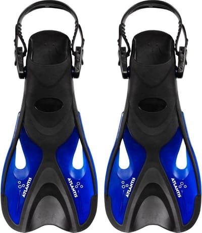 Atlantis Dolphin - Flippers - Zwemvliezen - Verstelbare Hielstrap - Voor Zwemmen & Snorkelen - Kinderen - Zwart/Blauw - 30-36