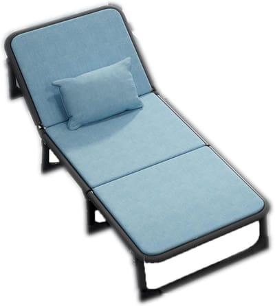 Opklapbed Fauteuil - Dutje Bed - Kantoor Rust - Aanpasbare Lighoogte - 190x70x35 cm - Blauw
